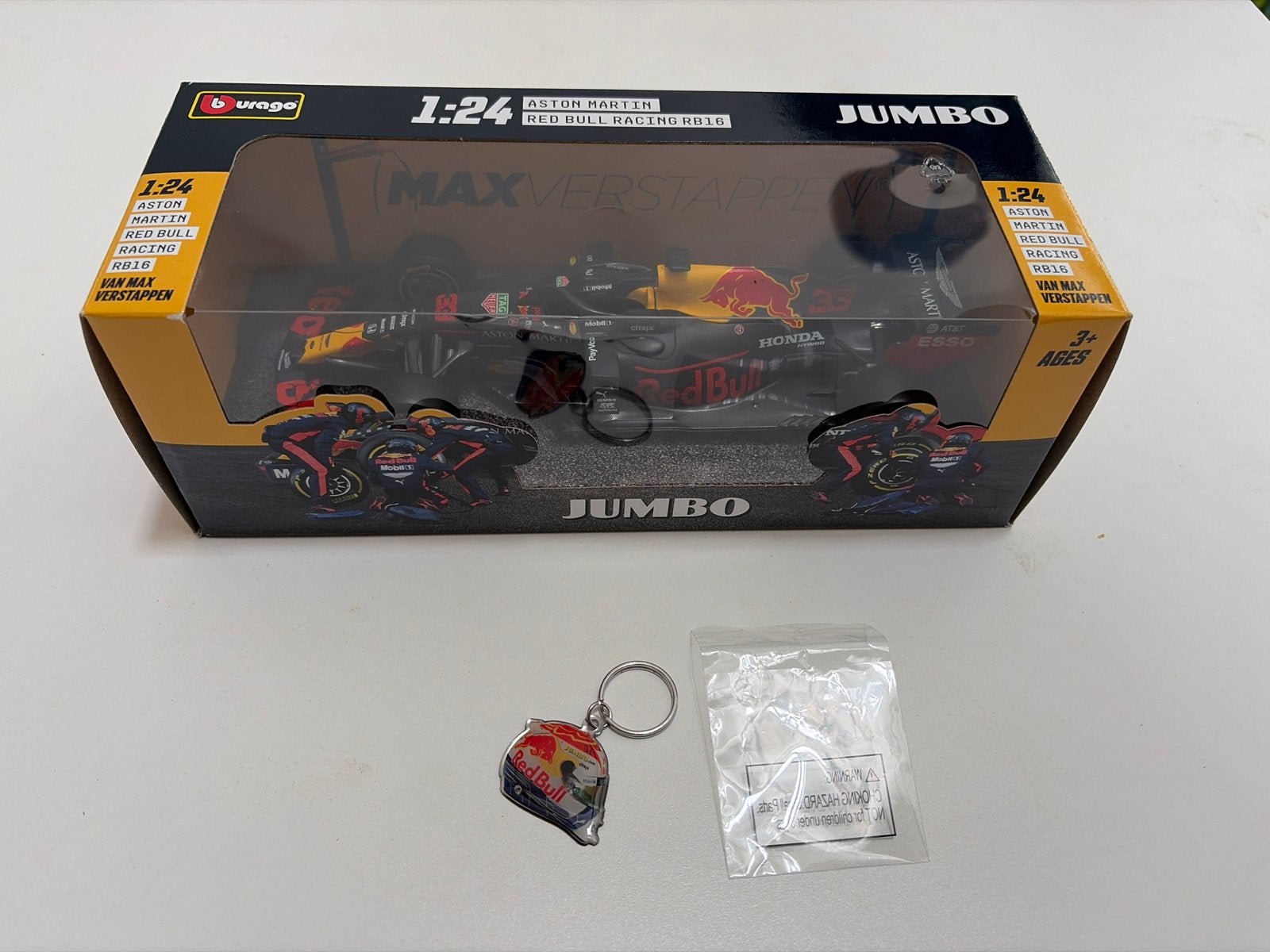Max Verstappen Red Bull Aston Martin RB16 met sleutelhanger, Ophalen of Verzenden, Zo goed als nieuw, Auto, Overige merken