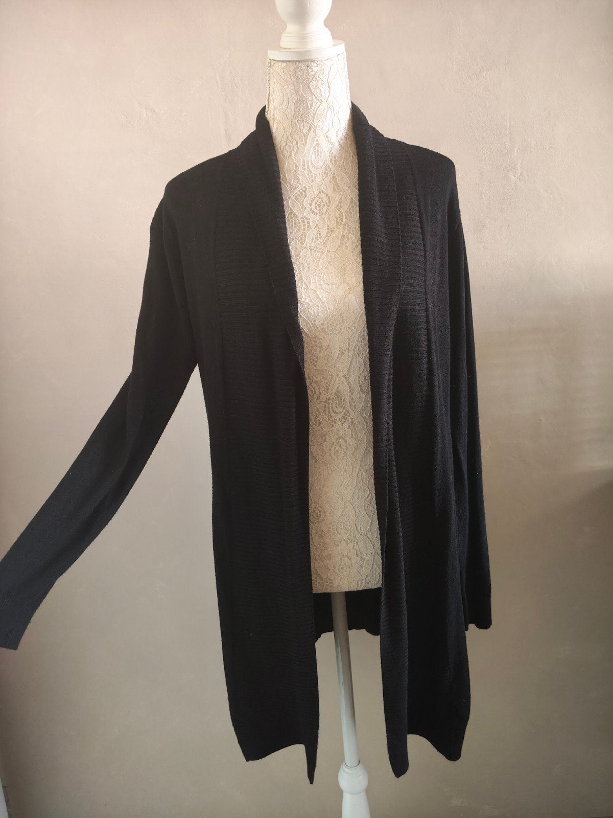Mango zwart lang vest/cardigan maat L – nette staat, Ophalen of Verzenden, Zo goed als nieuw, Zwart