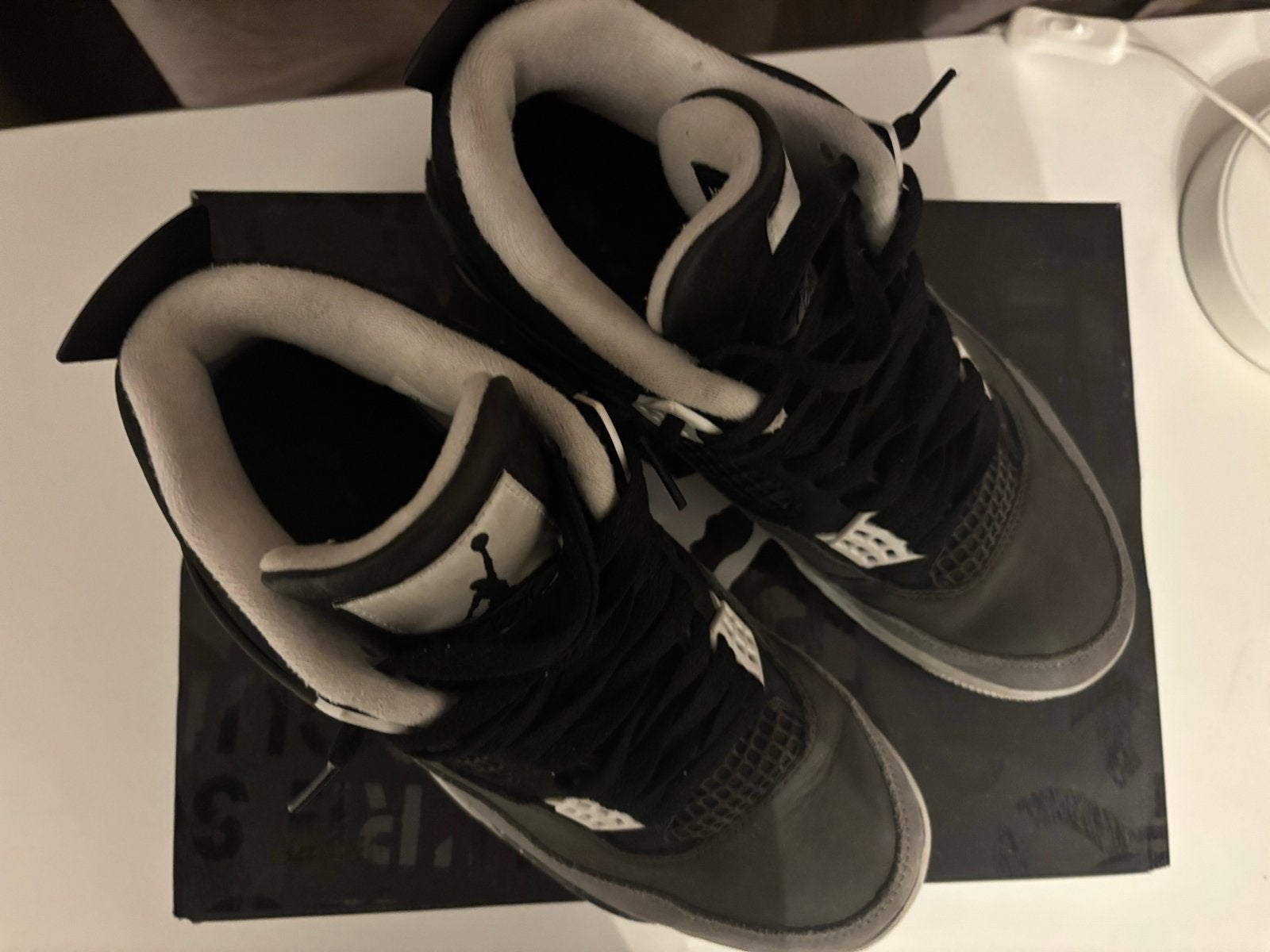 Jordan 4 Fear maat 43 met doos, Ophalen of Verzenden, Gedragen, Zwart, Sneakers of Gympen