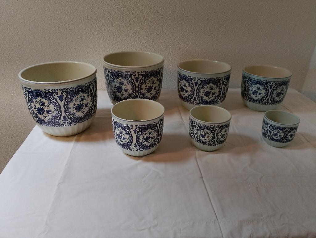 Vintage Bloempotten Delfts Franton Tegelen, Antiek en Kunst, Ophalen
