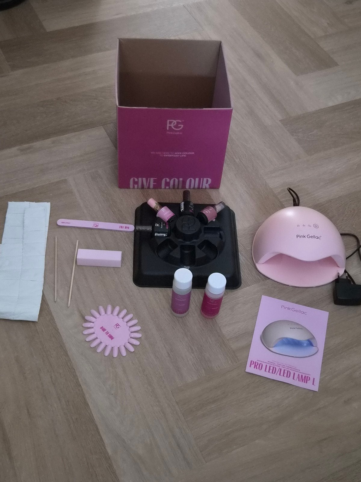 Pink Gellac kit compleet, Ophalen of Verzenden, Zo goed als nieuw, Handen en Nagels, Toebehoren