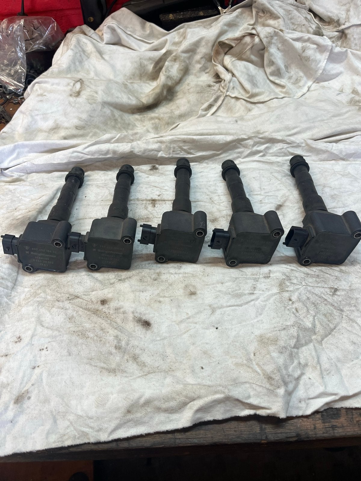 5 gebruikte BorgWarner bobines - Porsche 997.602.104.02, Auto-onderdelen, Motor en Toebehoren, Ophalen of Verzenden, Gebruikt