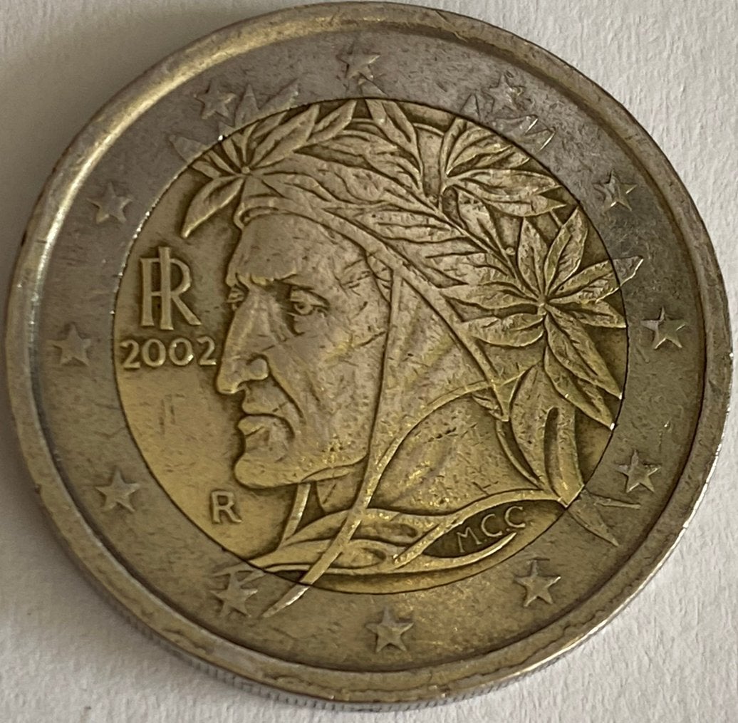 Dante Alighieri 2002, Ophalen of Verzenden, Italië, 2 euro