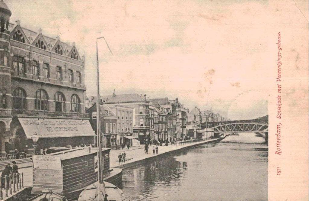 1906  ROTTERDAM Schiekade met Vereenigings-gebouw, Ophalen of Verzenden, Voor 1920, Gelopen, Zuid-Holland
