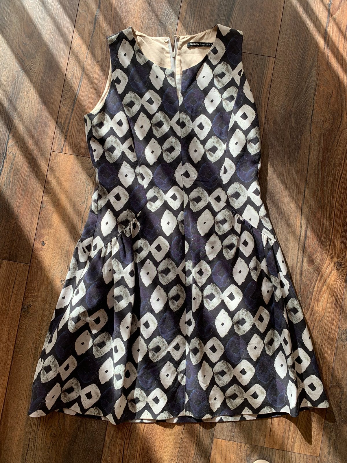 Natan Edition jurk 40 geometrisch patroon katoen viscose, Ophalen of Verzenden, Zo goed als nieuw, Maat 38/40 (M)