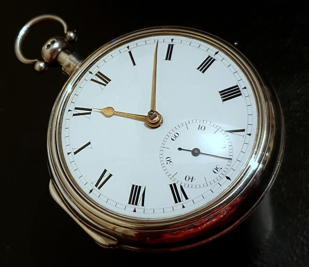 SUPER GROOT zakhorloge zilver DOKTERSUITVOERING London 1813, Ophalen of Verzenden, Zilver, Overige typen, Met edelsteen