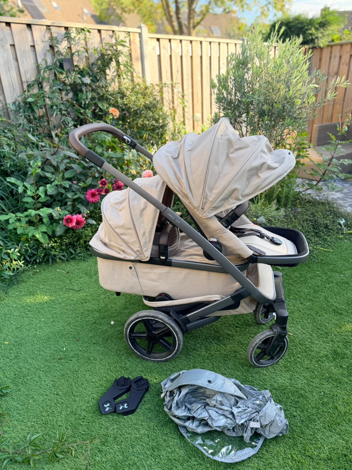 Joolz Geo 3 dubbele kinderwagen met accessoires, Gebruikt, Duowagen, Combiwagen, Ophalen