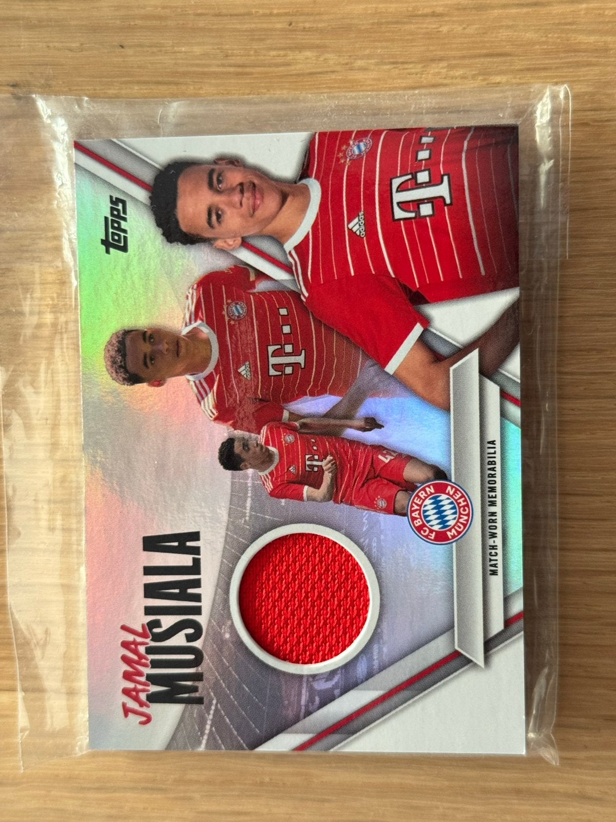 Jamal Musiala Topps Match-Worn Memorabilia Kaart Bayern, Ophalen of Verzenden, Zo goed als nieuw, Buitenlandse clubs, Spelerskaart