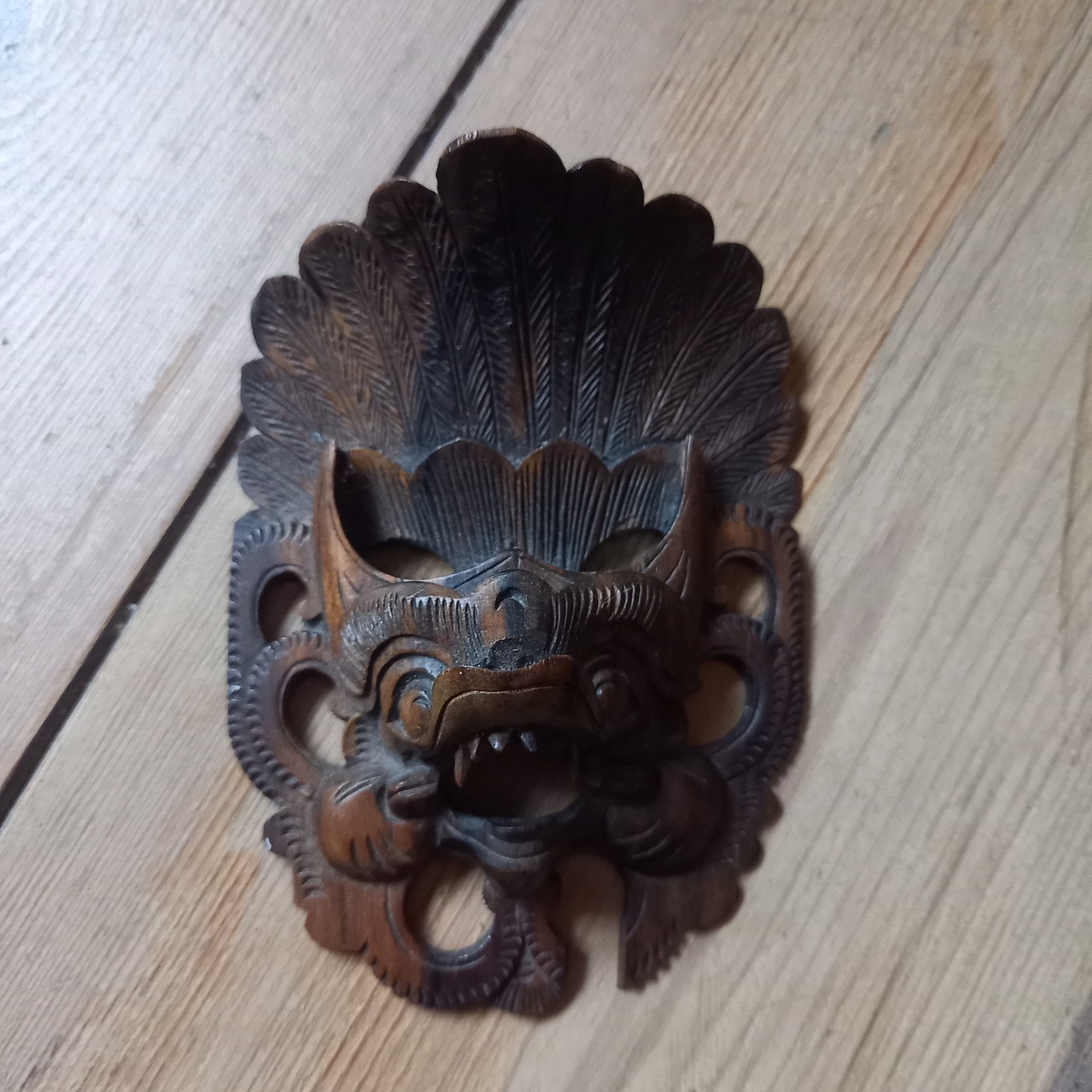 Handgesneden Balinees Houten Barong Masker – 11,5 cm, Ophalen of Verzenden