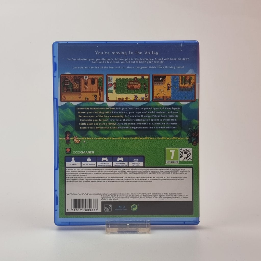 Playstation 4 Game: Stardew Valley Collectors Edition, Playstation, Zo goed als nieuw, Support@playstation.com, 2207 Bridgepointe Parkway
San Mateo, CA 94404
United States