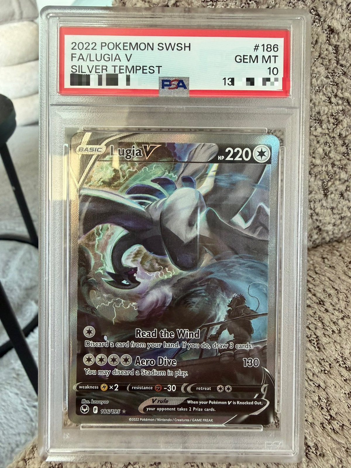 Lugia V #186 Silver Tempest PSA 10 - Scherp geprijsd!, Hobby en Vrije tijd, Verzamelkaartspellen | Pokémon, Ophalen, Zo goed als nieuw
