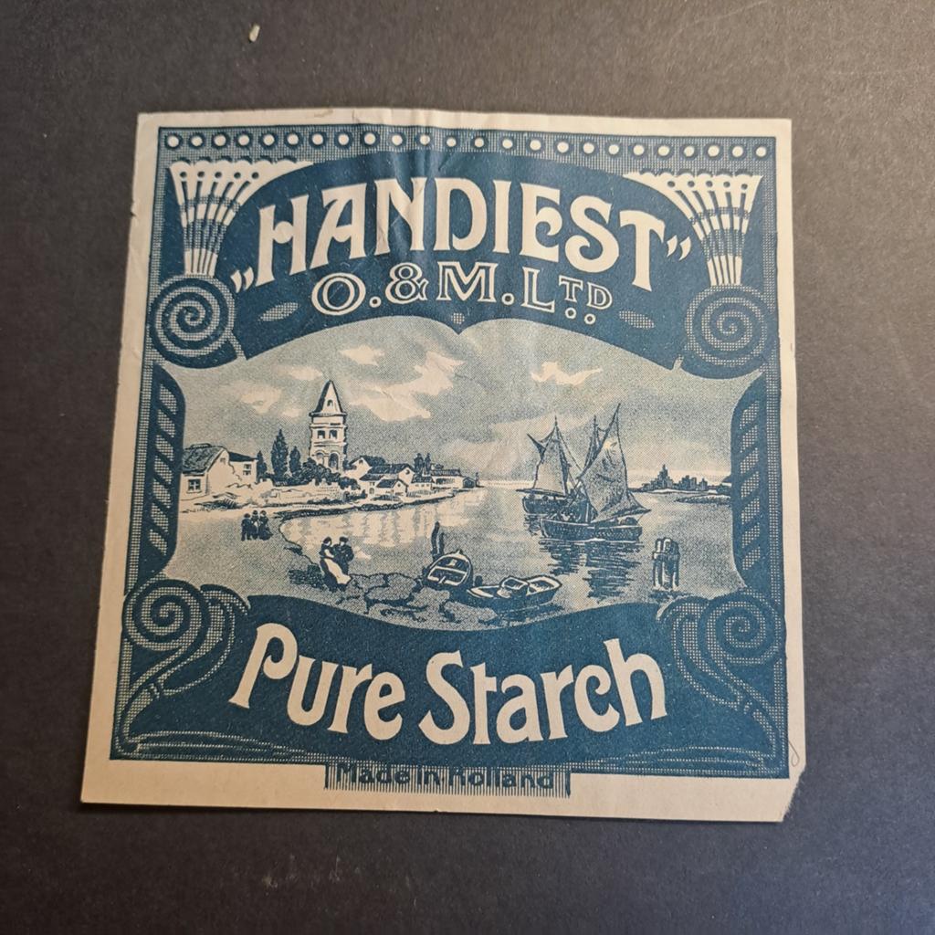 Vintage Stijfsel Etiket "Handiest Pure Starch" ca. 1920, Ophalen of Verzenden