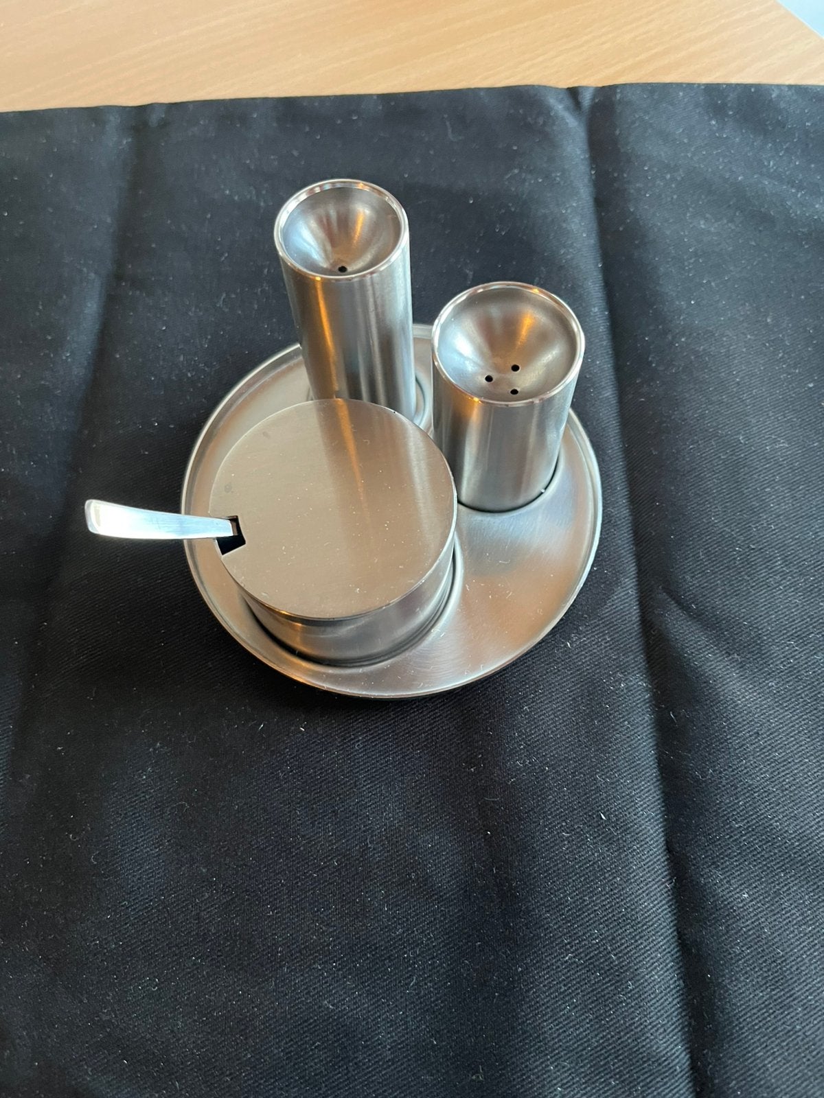Stelton Cylinda Line peper, zout en mosterd, Zilver, Ophalen of Verzenden, Metaal, Overige merken