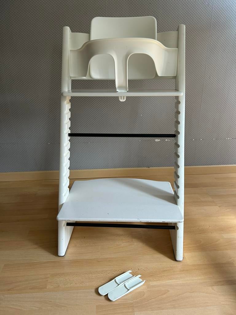 Stokke tripp trapp wit incl babyset, Kinderen en Baby's, Kinderstoelen, Ophalen, Gebruikt, Meegroeistoel