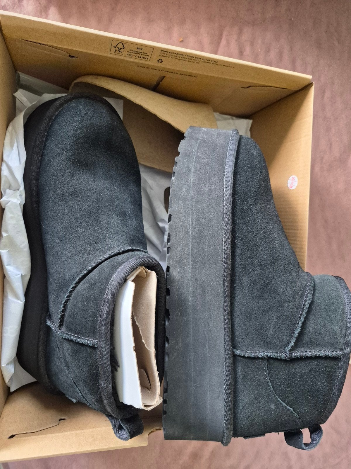 Ugg Classic Mini Platform Laarzen Zwart Maat 41, Ophalen, UGG, Zwart, Lage of Enkellaarzen