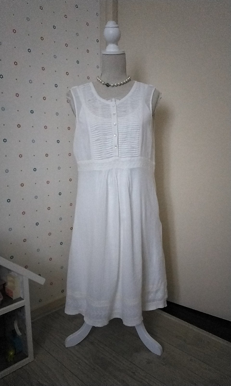 Noppies, offwhite kleurige zwangerschap zomerjurk, mt  38-40, Maat 38/40 (M), Ophalen of Verzenden, Zo goed als nieuw, Wit