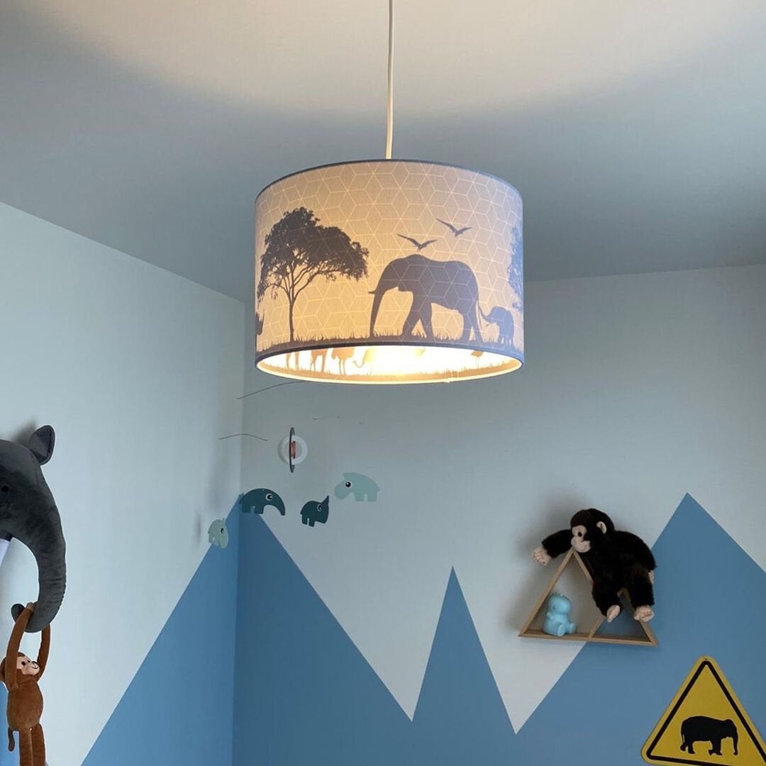 Kinderlamp met dierenmotief - perfect voor de kinderkamer, Ophalen, Zo goed als nieuw, Textiel, E27 (groot)