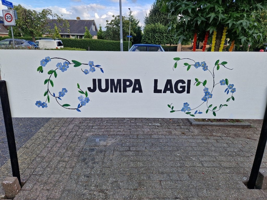Decoratieve welkomstborden 'Selamat Datang' en 'Jumpa Lagi', Ophalen, Gebruikt