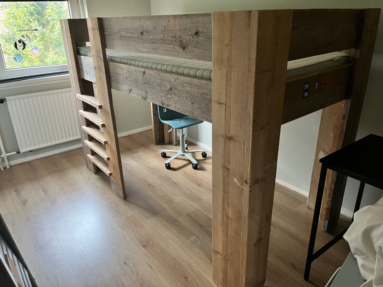 Hoogslaper steigerhout, Kinderen en Baby's, Kinderkamer | Stapelbedden en Hoogslapers, Ophalen, Zo goed als nieuw, Hoogslaper