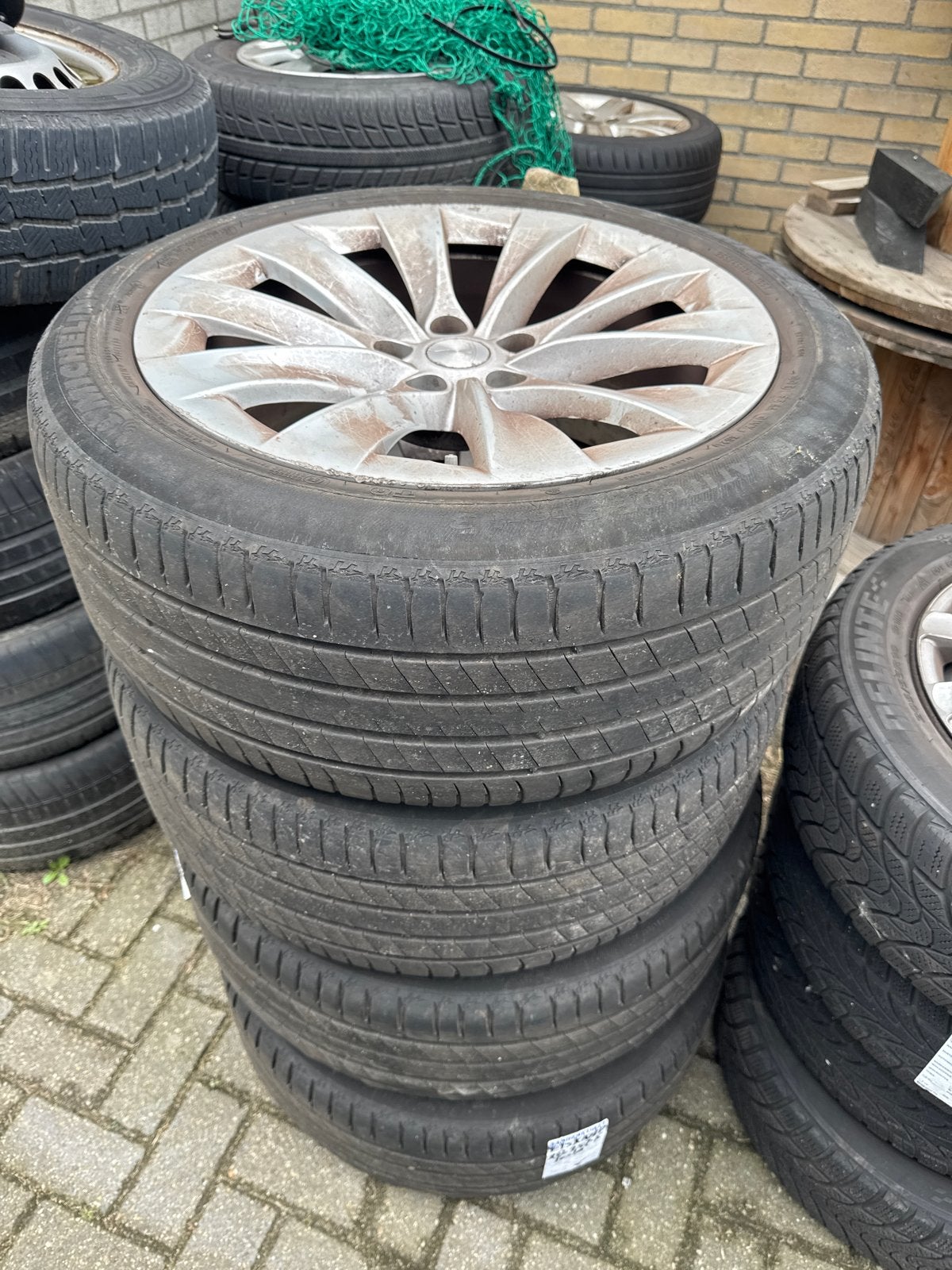 Velgenset origineel Tesla model X breedset, Gebruikt, 255 mm, Banden en Velgen, Personenwagen