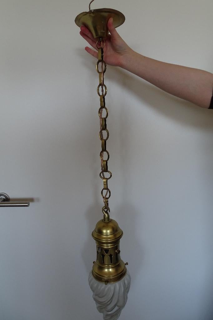 Koperen scheepslamp., Antiek en Kunst, Ophalen, Koper