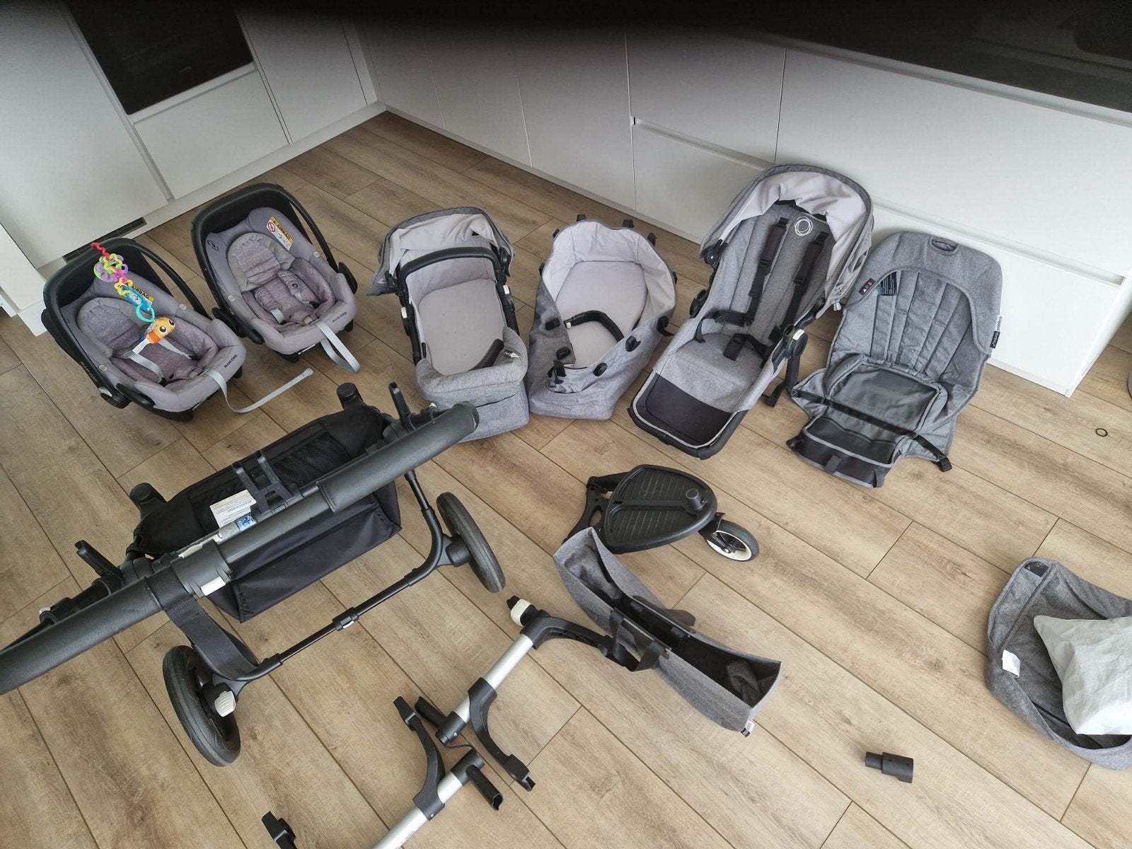Complete kinderwagen set met autostoeltjes, Overige merken, Gebruikt, Ophalen of Verzenden, Combiwagen