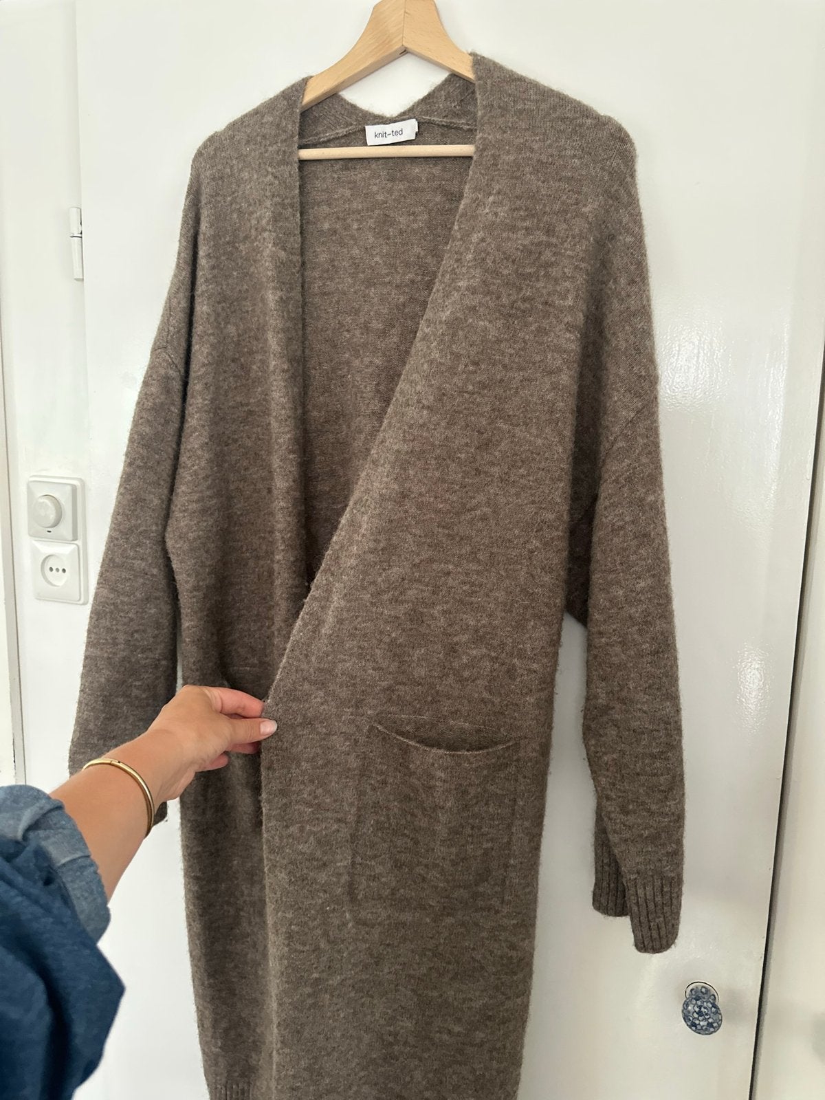 Knit-ted Fijngebreid langVest Merino Alpaca Wol Maat M Bruin, Kleding | Dames, Ophalen of Verzenden, Zo goed als nieuw, Maat 38/40 (M)