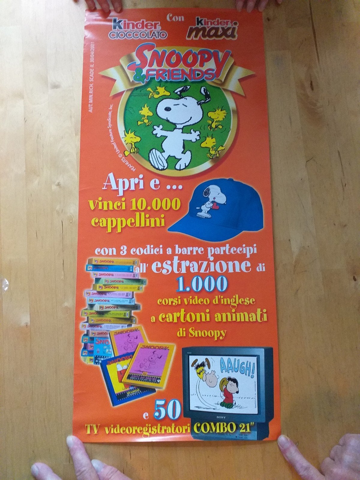 Snoopy & Friends Kinder Chocolade Reclame Poster, Ophalen of Verzenden, Overige typen