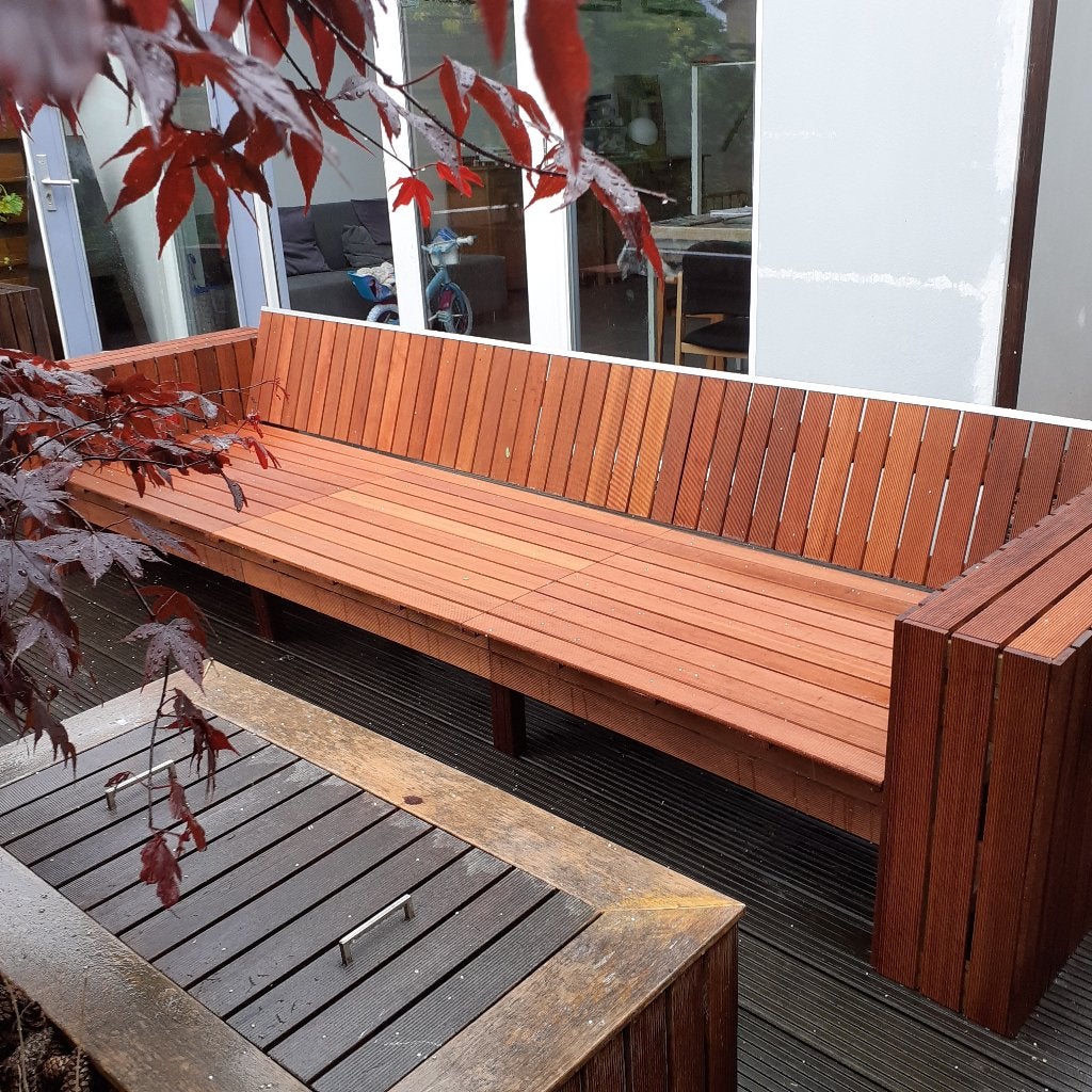 Hardhouten design tuinbank 3 meter, maatwerk handgemaakt, Tuin en Terras, Ophalen, Nieuw, Teakhout