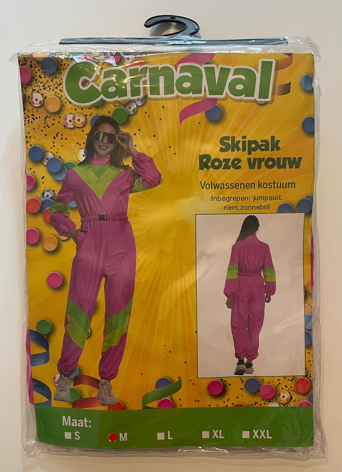 Skipak + skibril Vrouw maat M Carnaval Koningsdag Voetbal, Ophalen of Verzenden, Zo goed als nieuw, Carnaval