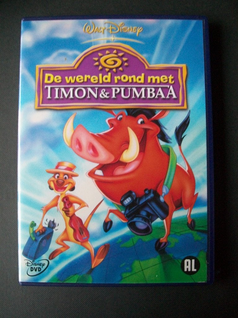 Walt Disney De Wereld Rond met Timon & Pumbaa in nieuwstaat , Tekenfilm, Verzenden, Nederlands, Nederlands