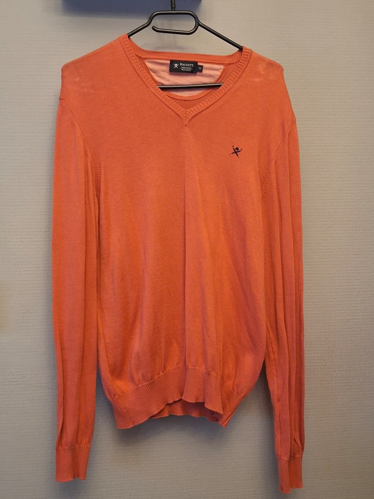 Hackett V-hals trui van Pima katoen - Maat M, Oranje, Ophalen of Verzenden, Zo goed als nieuw, Hackett