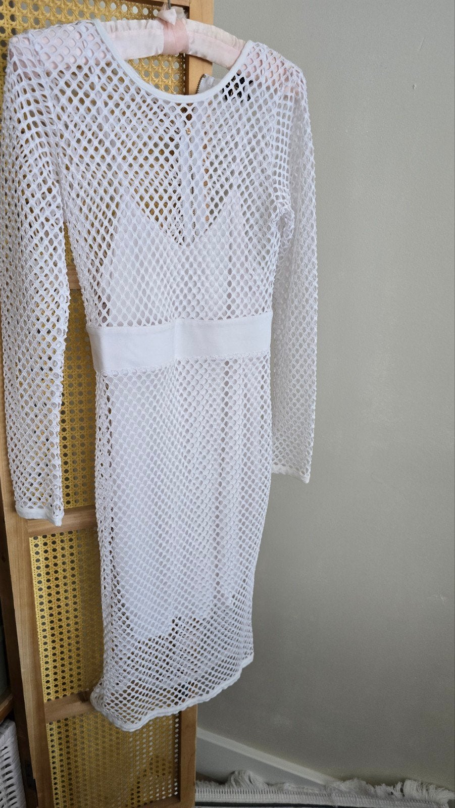 Witte netjurk Kardashian Collection voor speciale gelegenhed, Maat 38/40 (M), Wit, Ophalen of Verzenden, Zo goed als nieuw