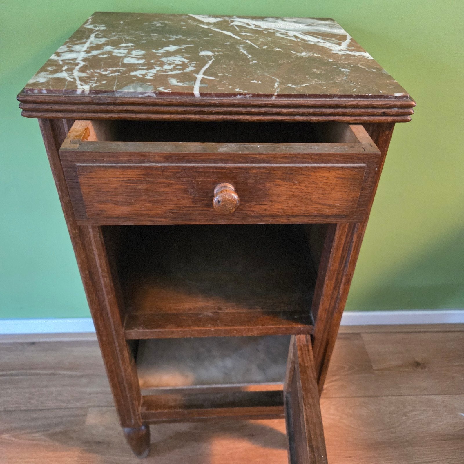 Oud kastje met marmeren blad, Huis en Inrichting, Ophalen, Gebruikt, Minder dan 45 cm, 70 cm of meer