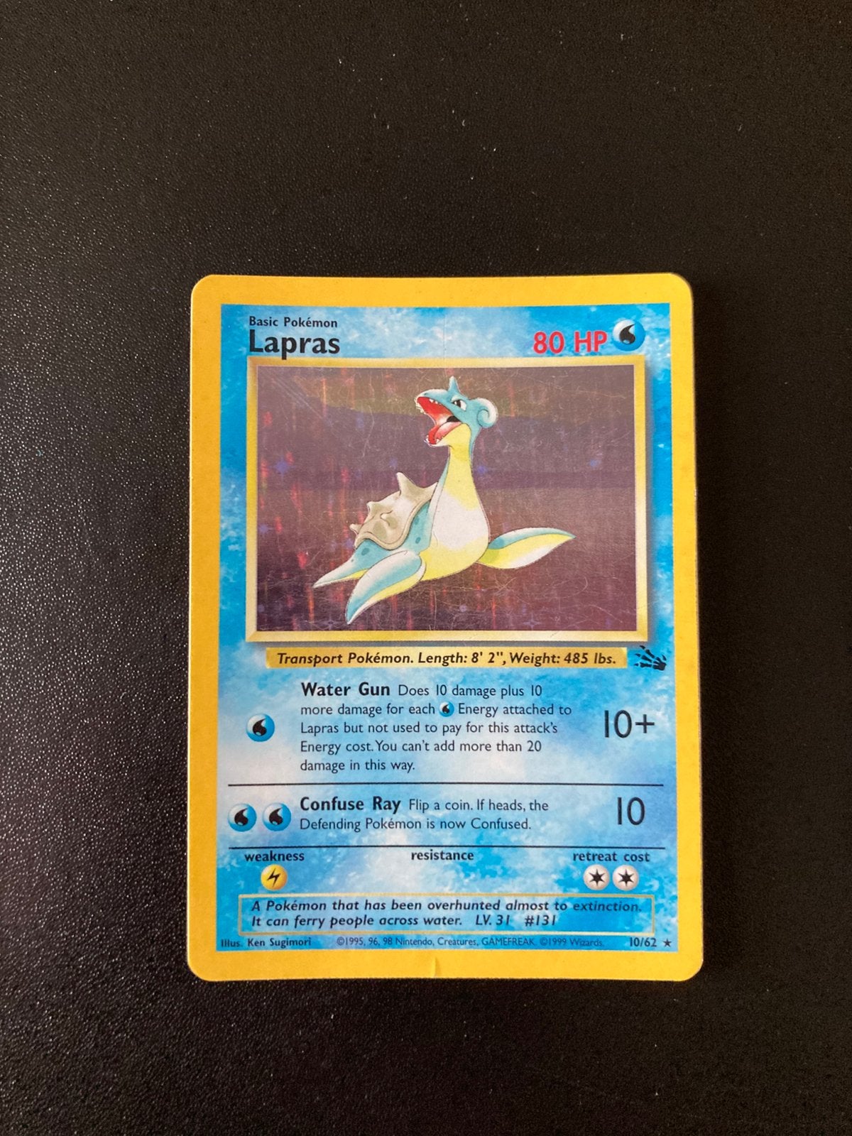 Pokemon kaart Lapras Holo, Ophalen of Verzenden, Zo goed als nieuw