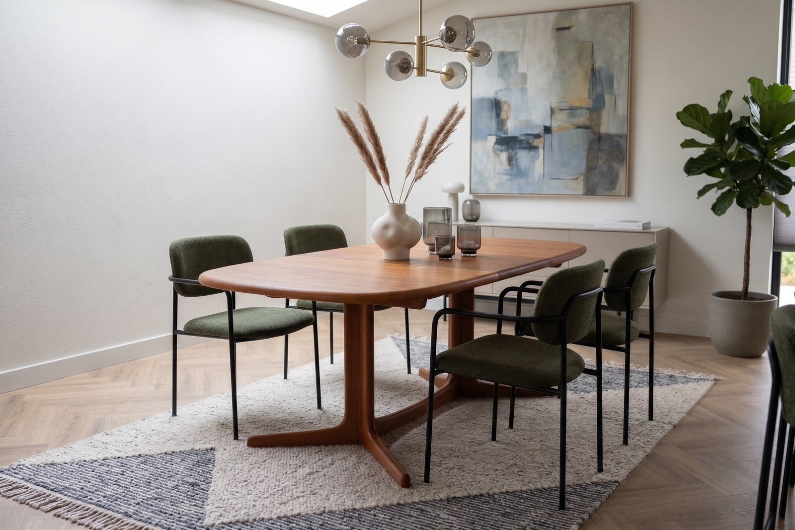 Deense teakhouten verlengbare eettafel (Dyrlund)