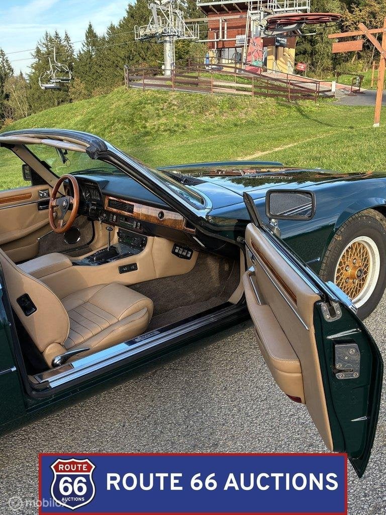 Jaguar XJS V12 Cabriolet | 1989 | Route 66 Auctions, Auto's, Overige carrosserieën, Zwart, Bedrijf, Handgeschakeld