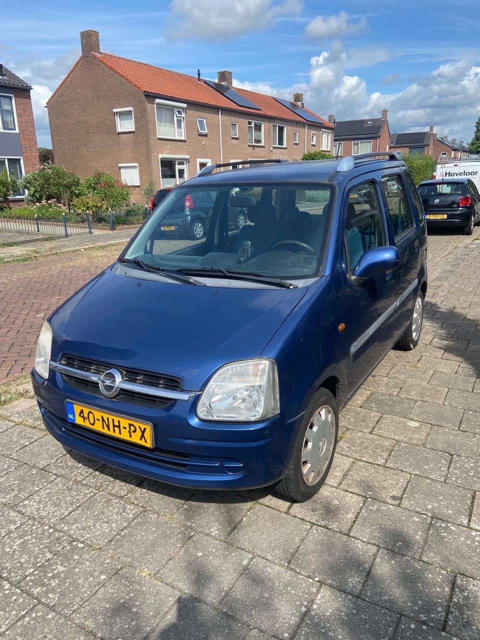 Opel Agila 1.2 I 16V 2003 Blauw, Auto's, Opel, Voorwielaandrijving, Stof, Blauw, Origineel Nederlands