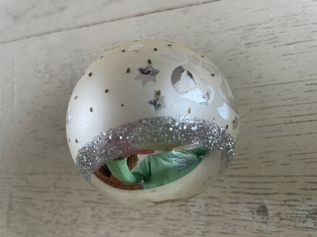 Retro / vintage kerstbal wintertafereel, Diversen, Ophalen of Verzenden, Gebruikt