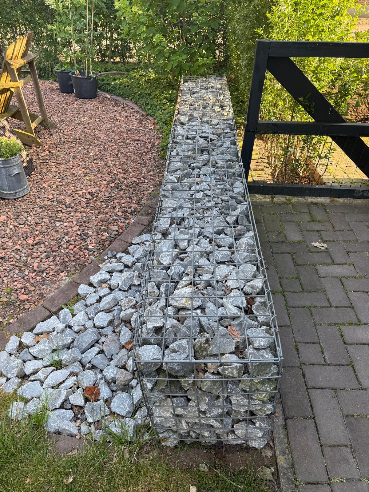 Schanskorf, 3m en/of. 0,6 m³ Ardenner breuksteen, Tuin en Terras, Ophalen, Gebruikt