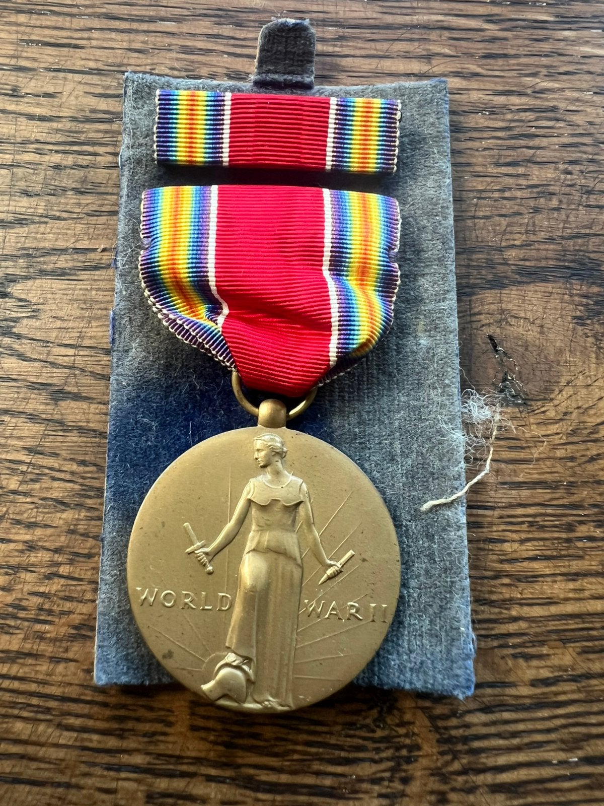 WO2 Amerikaans Victory medal medaille met ribbon bar baton, Amerika, Verzenden, Lintje, Medaille of Wings