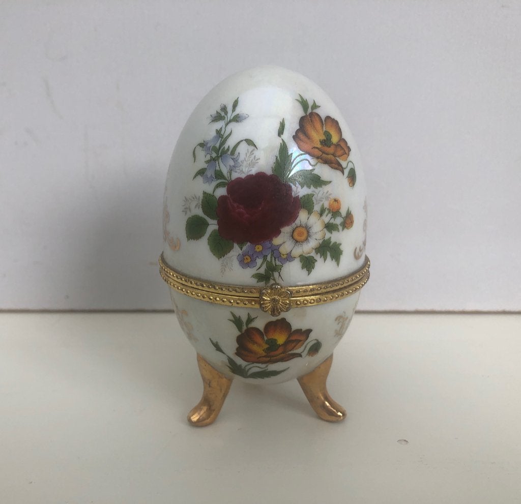France Limoge porselein  ei vormig  juwelendoosje, Antiek en Kunst, Curiosa en Brocante, Ophalen of Verzenden