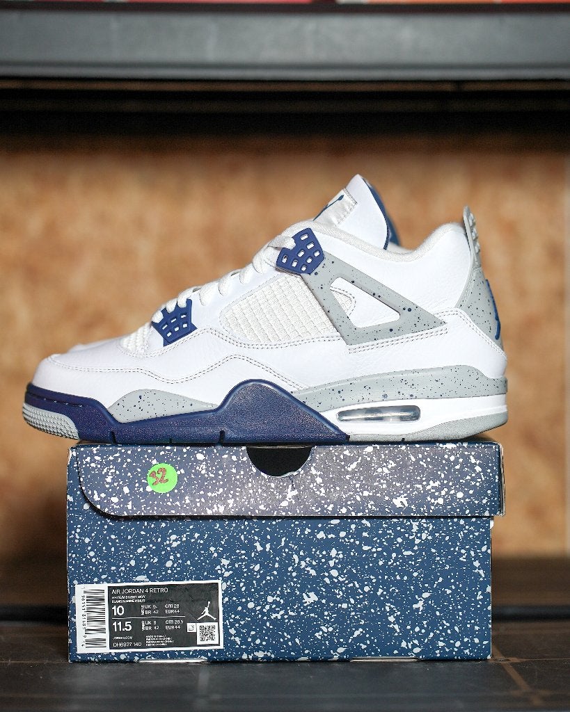 Nike Air Jordan 4 Retro Midnight Navy, Verzenden, Wit, Nieuw, Sneakers of Gympen