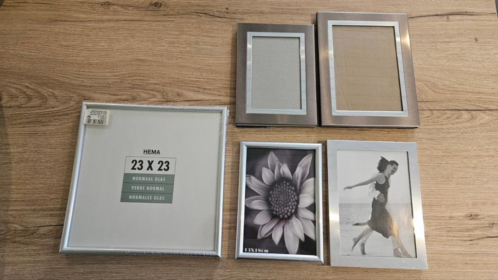 fotolijstjes, diverse afmetingen, Minder dan 50 cm, Gebruikt, Metaal of Aluminium, Ophalen of Verzenden