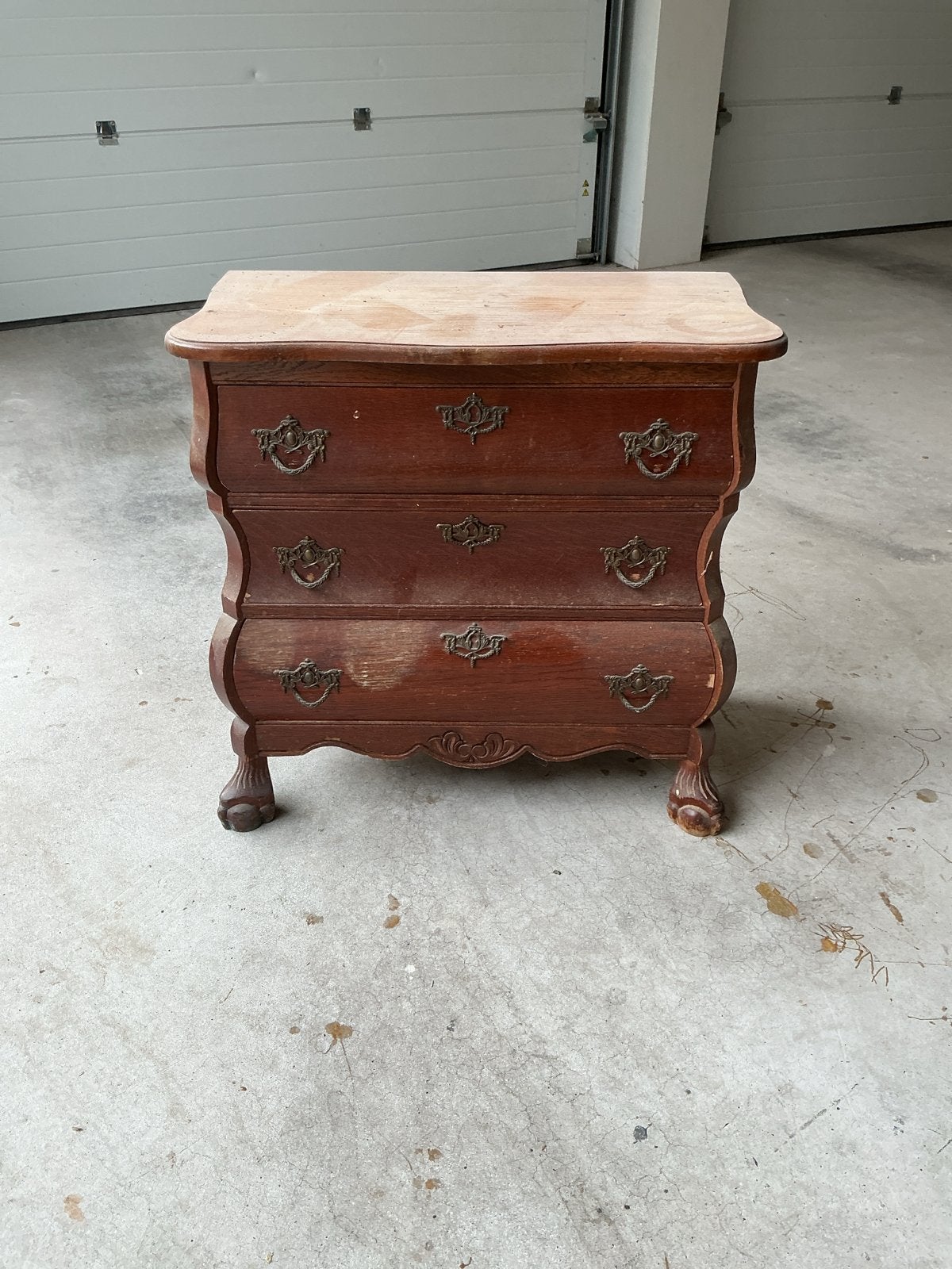 Antieke ladekast met leeuwenpoten - 64x66x35 cm, Ophalen