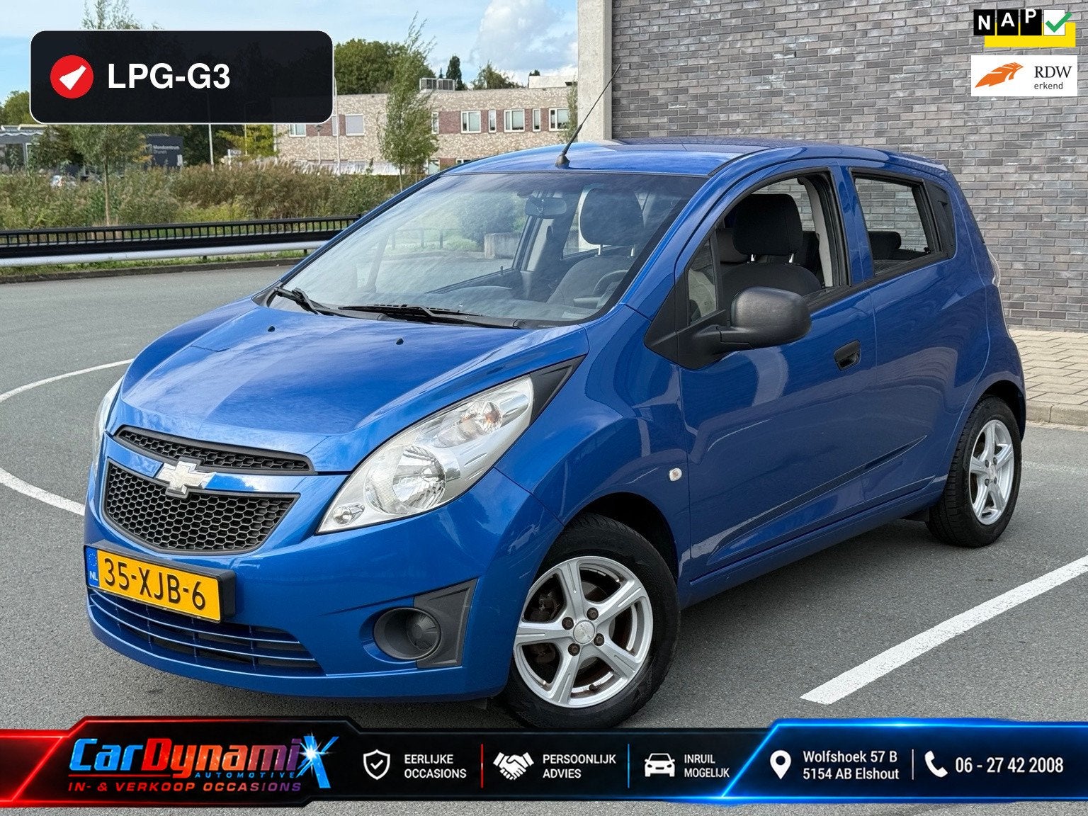 Chevrolet Spark 1.0 16V LS Bi-Fuel | LPG G3 | Airco | LMV |, Auto's, Voorwielaandrijving, Euro 5, 4 cilinders, Blauw