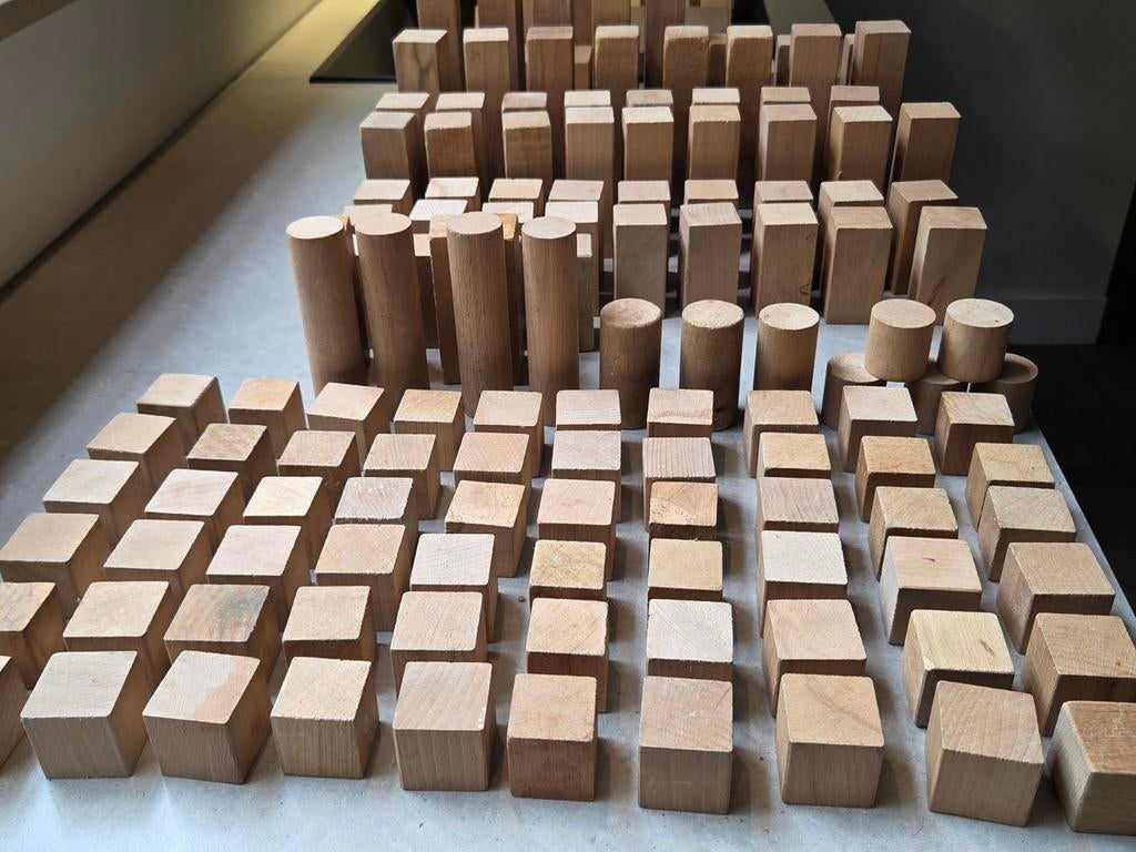 Houten speelblokken - 166 delig, Kinderen en Baby's, Speelgoed | Houten speelgoed, Ophalen, Gebruikt, Overige typen