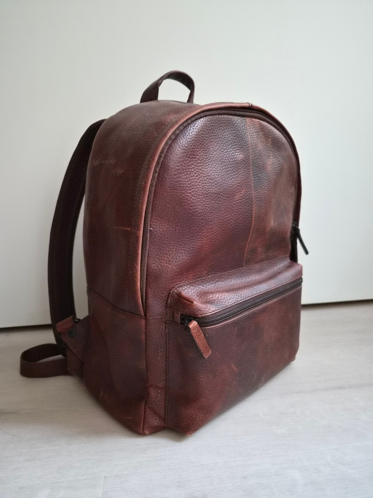 Leren Rugzak Pylos 59 - Bruin, Sieraden, Tassen en Uiterlijk, Tassen | Rugtassen, Ophalen of Verzenden, Zo goed als nieuw, Overige merken