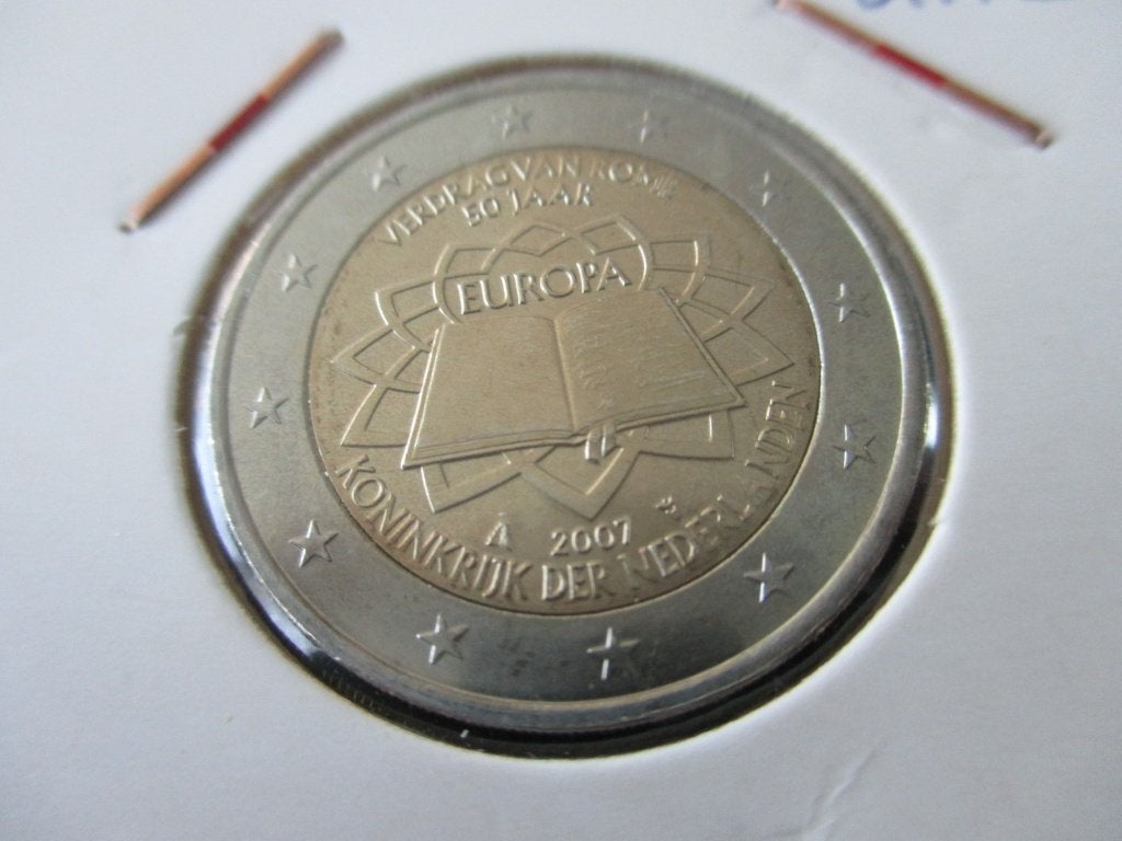 2 euro Verdrag van Rome 2007 unc, Postzegels en Munten, Munten | Nederland, Ophalen of Verzenden, Koningin Beatrix, Euro's, Losse munt