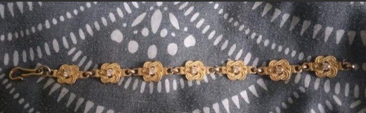 Surinamse matteklopper armband, Sieraden, Tassen en Uiterlijk, Ophalen of Verzenden, Zo goed als nieuw, Met edelsteen, Goud